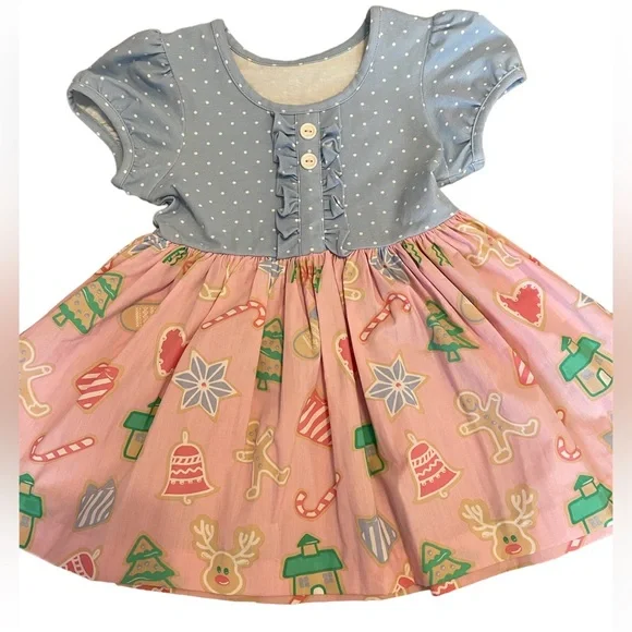 Eleanor Rose Girl’s blouse top holiday Christmas size 5-6 EUC - Picture 1 of 5